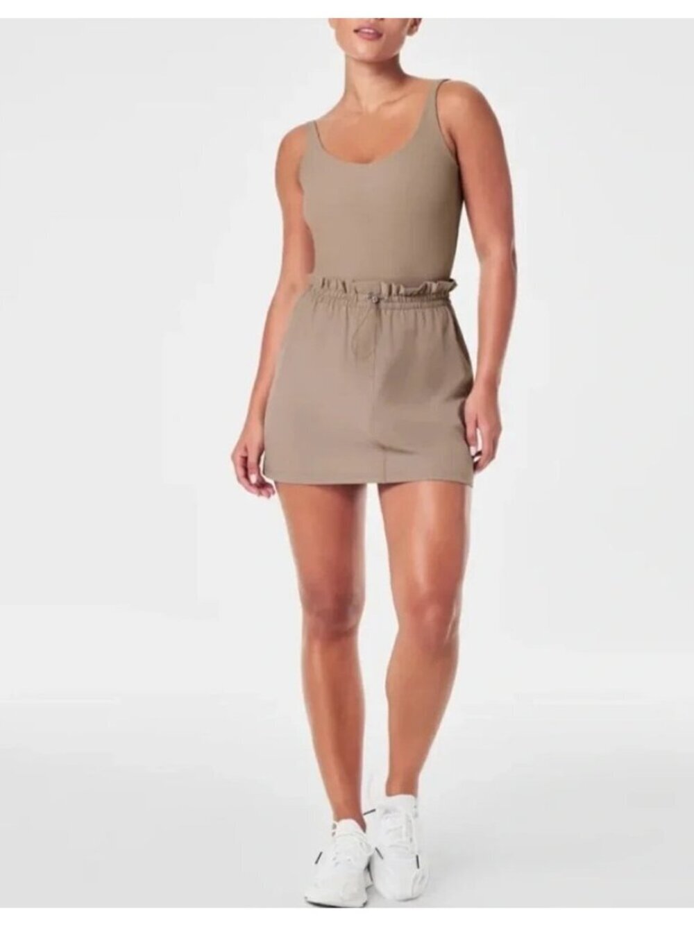 NWT SPANX Casual Fridays Cinched Skort Khaki Tan Size Small